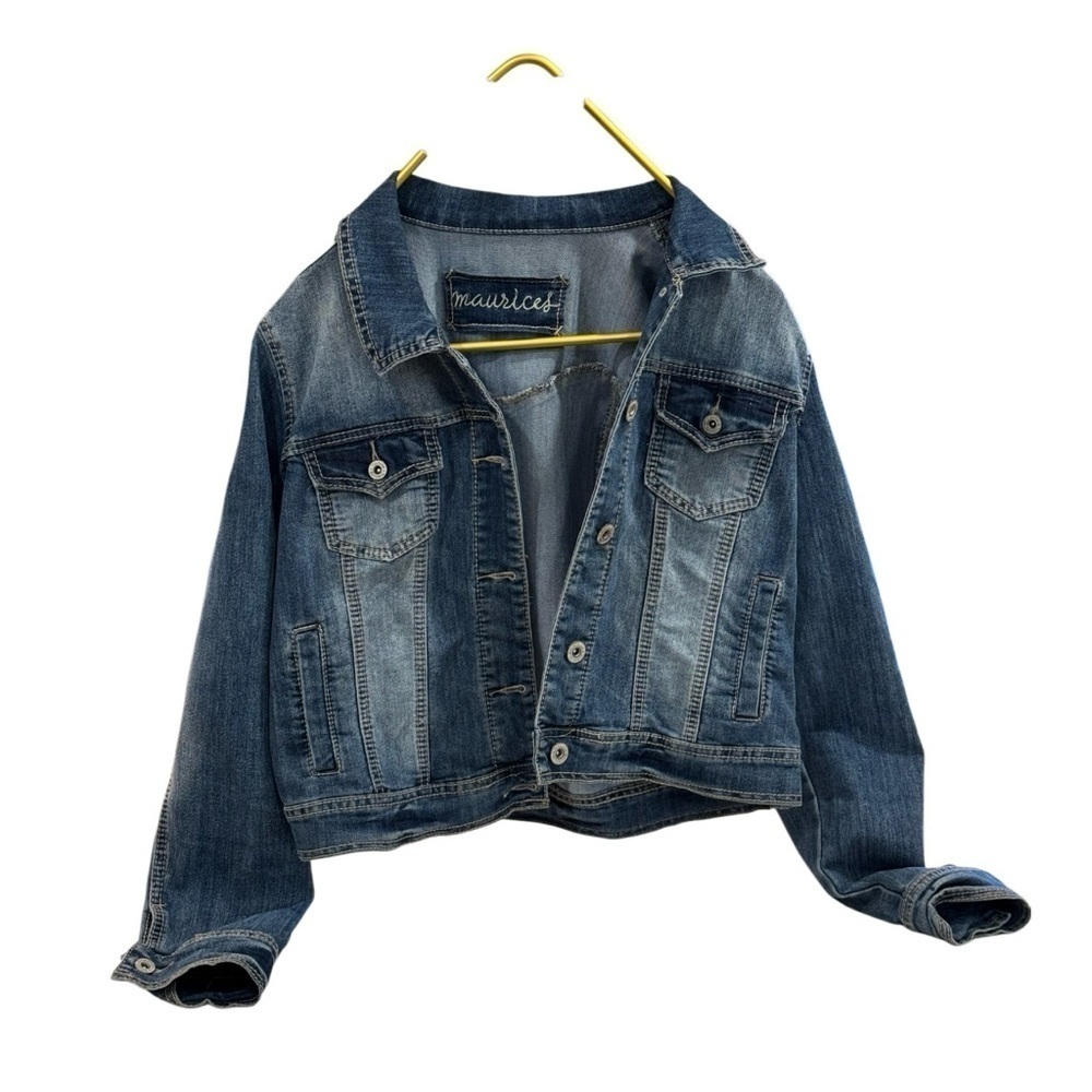 Maurices Women’s Denim Distressed Jacket Maurices Size 0 In Rich Denim Hue
